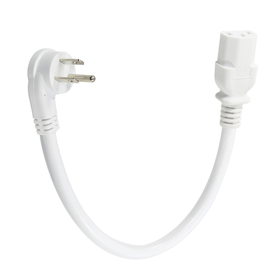 Right Angle NEMA 5-15P to C13 Power Cord- 3-Prong US Plug to IEC C13 AC Cable for Monitor, Server, PDU, 10A 125V