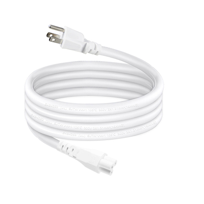NEMA 5-15P to IEC C5 Cloverleaf Power Cord-3-Prong US AC Cable for Laptop Adapter, Notebook, Printer, 125V 10A