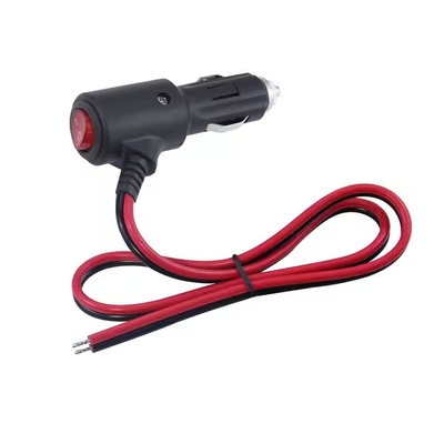 Cigarette Lighter to Tinned Stripped Wire - 12V/24V Heavy-Duty Power Cable with Fuse for DIY & Automotive Use