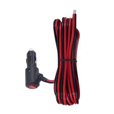 Cigarette Lighter to Tinned Stripped Wire - 12V/24V Heavy-Duty Power Cable with Fuse for DIY & Automotive Use