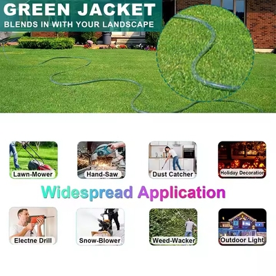 Green Right-Angle NEMA 5-15P to 5-15R Extension Cord - 90° Low-Profile Plug with Dust Cap (14AWG, 6ft)