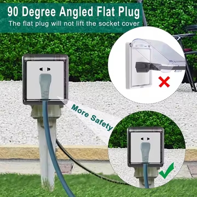 Green Right-Angle NEMA 5-15P to 5-15R Extension Cord - 90° Low-Profile Plug with Dust Cap (14AWG, 6ft)