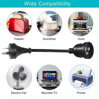 AU Plug to Dual AUS Socket Power Splitter Cord 10A/15A