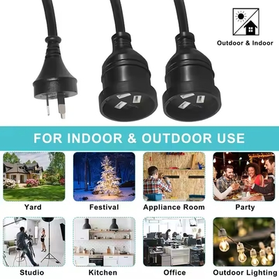 AU Plug to Dual AUS Socket Power Splitter Cord 10A/15A