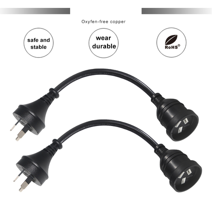 Universal 3 Pin Australia Aus Nzs Plug Computer Cable Male To Female Electrical Cord