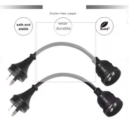 AU Plug to Female AUS Socket Extension Power Cord -Australian 3-Pin Mains Cable, 240V 10A/15A