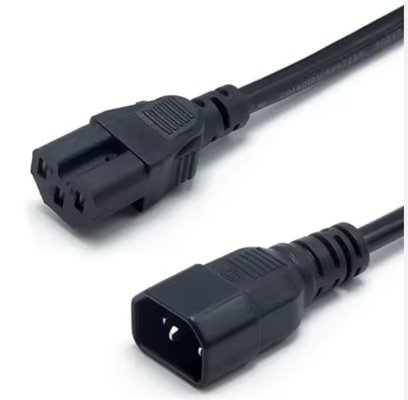 IEC C14 to C15 Power Cord, Male to Female High-Temperature Cable 250V 10A for Server, Network, PDU, Kettle