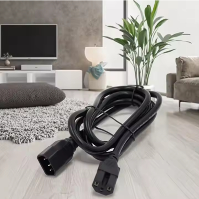 IEC C14 to C15 Power Cord, Male to Female High-Temperature Cable 250V 10A for Server, Network, PDU, Kettle