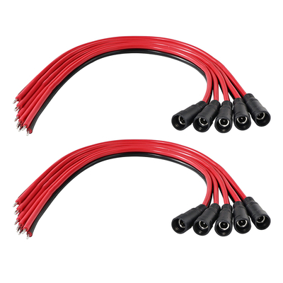 DC Male Plug to Tinned Wire Power Cable, 5.5x2.1mm or 5.5x2.5mm, 12V DC Power Adapter Cord for CCTV, LED, DIY