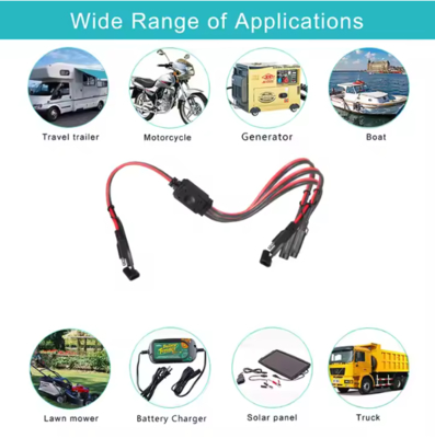 SAE 1-to-3 Power Splitter Cable for Solar Panels and Battery Chargers