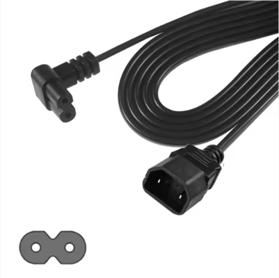 Right Angle C7 to C18 Power Cord Female to Female 10A 250V