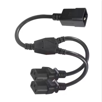 C20 to Dual C13 Power Splitter Cable, 250V 15A, IEC 60320 Extension Cord for PDU/Data Center/Server