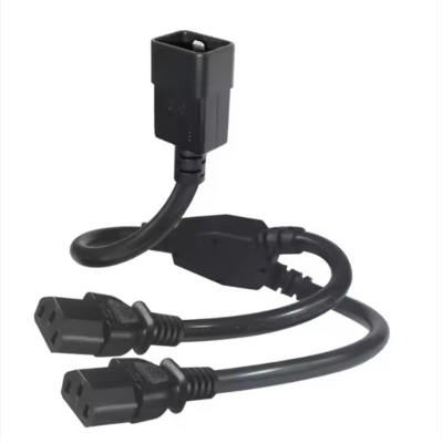 C20 to Dual C13 Power Splitter Cable, 250V 15A, IEC 60320 Extension Cord for PDU/Data Center/Server
