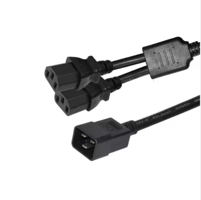 C20 to Dual C13 Power Splitter Cable, 250V 15A, IEC 60320 Extension Cord for PDU/Data Center/Server