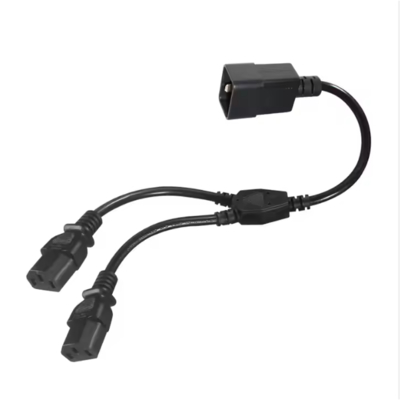 C20 to Dual C13 Power Splitter Cable, 250V 15A, IEC 60320 Extension Cord for PDU/Data Center/Server