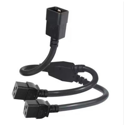 C20 to Dual C19 Power Splitter Cable 250V 16A Heavy Duty