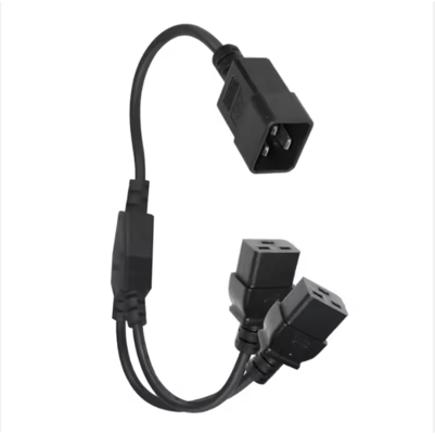 C20 to Dual C19 Power Splitter Cable 250V 16A Heavy Duty