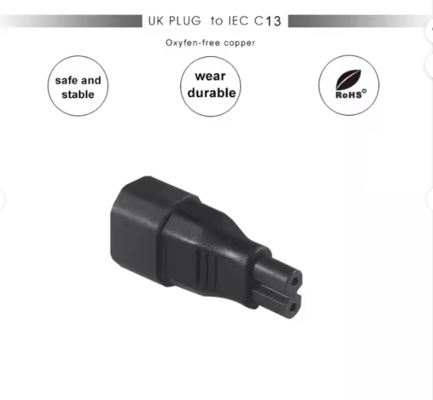 IEC C14 to C7 Power Adapter for Laptop DVD PS2