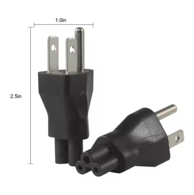NEMA 5-15P to IEC C5 Power Adapter Cable for Laptops