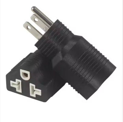 NEMA 5-15P to 5-15R Right Angle Plug Adapter 15A 125V