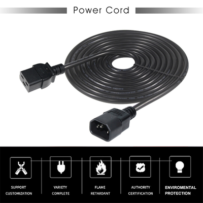 IEC C19 to C14 Power Cable 18-14AWG PVC Jacket