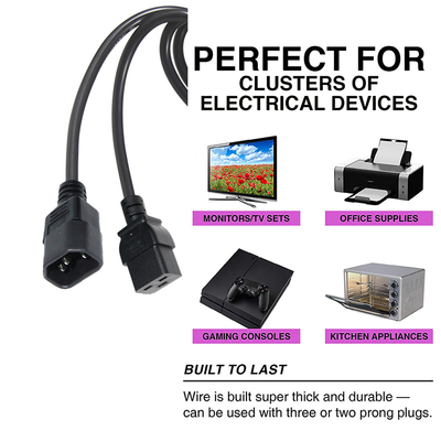 IEC C19 to C14 Power Cable 18-14AWG PVC Jacket