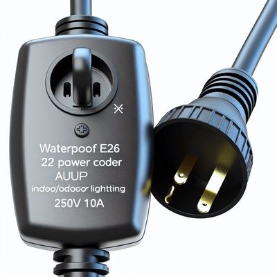 Waterproof E26 Lamp Holder Power Cord AU Plug with 303 Switch for Indoor/Outdoor Lighting 250V 10A