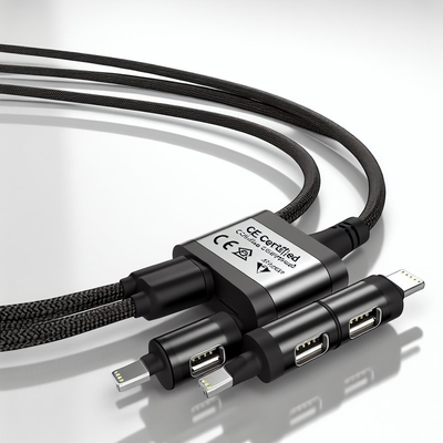 CE Certified 3-in-1 USB Charging Cable with Fast Charging 15W