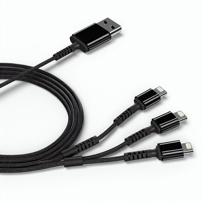 CE Certified 3-in-1 USB Charging Cable with Fast Charging 15W