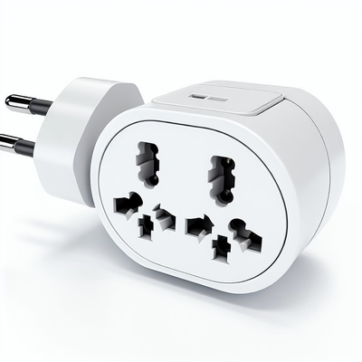 European 3-Way Power Plug Adapter 250V 10A with 3 AC Outlets