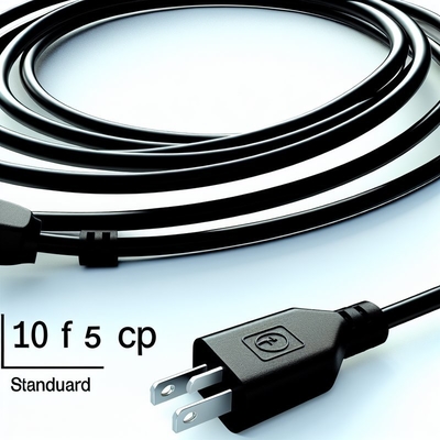 10FT C5 Laptop Power Cable for Standard US Outlets