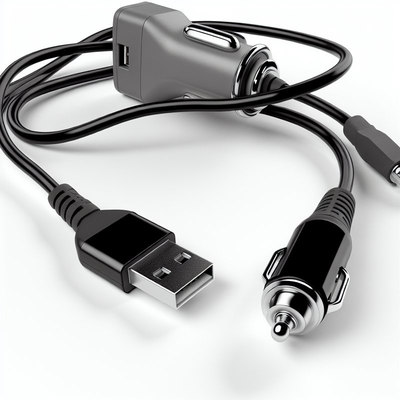 5V to 12V USB Car Adapter Cable with Cigarette Lighter Socket