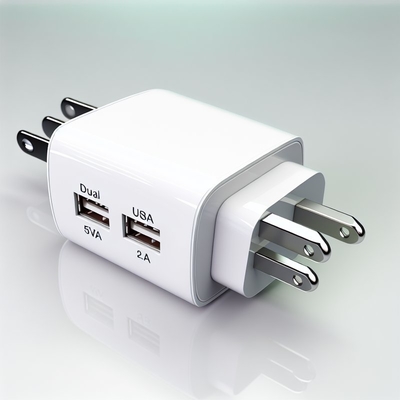 SA Plug Dual USB-A Wall Charger 5V 2.4A for Mobile Devices