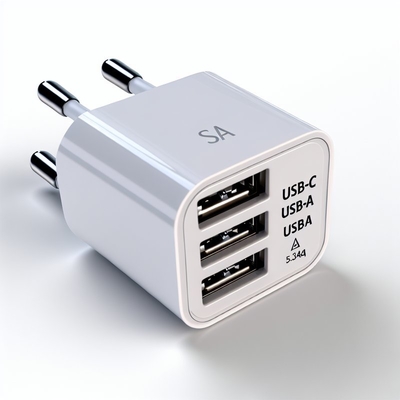 SA Plug USB Charger with USB-C and USB-A Ports 5V 3.4A