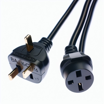 UK BS1363 Power Cord with IEC C5 Connector 3A Fuse 250V