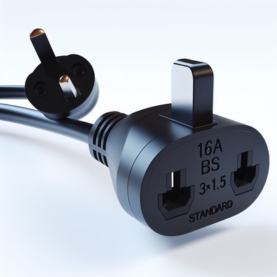 UK BS1363 Power Cord with IEC C5 Connector 3A Fuse 250V