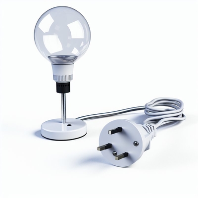 UK 3 Pin Plug to E27 Salt Lamp Holder Power Cord 6ft H03VVH2-F