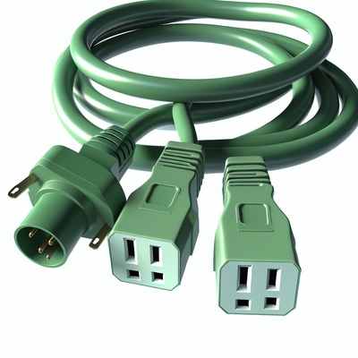 NEMA 5-15P to 5-15R Power Cord 3 Outlets 1M US Plug