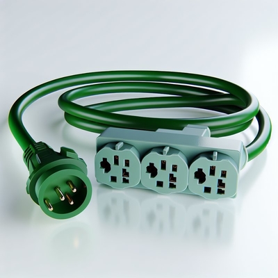 NEMA 5-15P to 5-15R Power Cord 3 Outlets 1M US Plug