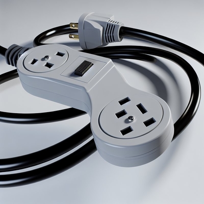 2ft NEMA 5-15P to 2 NEMA 5-15R Power Splitter Cord with Switch