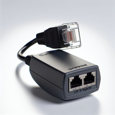 UK Plug 24V 1A POE Injector with 2 RJ45 Ports for IP Camera