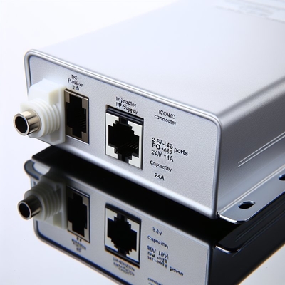 UK Plug 24V 1A POE Injector with 2 RJ45 Ports for IP Camera