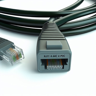 25ft Black RJ11 Telephone Cable 4P4C 4P2C Extension Cord