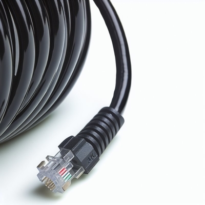 RJ11 RJ12 Spiral Telephone Cable 6ft 24AWG 350MHz Shielded