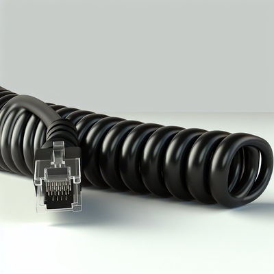RJ11 RJ12 Spiral Telephone Cable 6ft 24AWG 350MHz Shielded