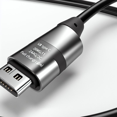28AWG 1P 24AWG 2C Retractable USB Type C Fast Charging Cable
