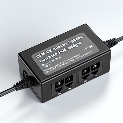 48V POE Injector Splitter with 2 Ethernet Ports 10/100/1000Mbps