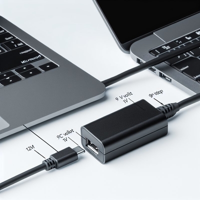 USB-C to DC Step Up Cable for Laptop Router Charger 12V 20V