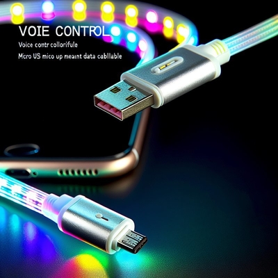 Voice Control LED USB Type-C Charging Cable with Colorful Light
