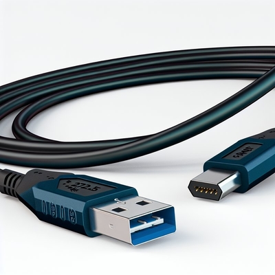 USB 2.0 Data Cable 28AWG 1PR 20AWG 2C Male to Female 2A